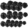 HMS Hexa Pro Kurzhantel 18 kg Hexagon Gummi Schwarz Produktbild-Vorschau 5