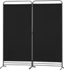 A black, two-panel room divider with a metal frame, shown against a white background. Anteprima dell’immagine prodotto