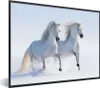 MuchoWow® Gerahmtes Poster Winter - Pferde - Schnee 80x60 Produktbild-Vorschau 1