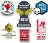 A collage of award badges and seals for board games. Náhľad obrázku produktu