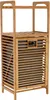 A wooden laundry basket with a gray fabric liner. Náhľad obrázku produktu