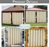 Collage of four images showing outdoor curtains installed in different settings like gazebos and patios. Anteprima dell’immagine prodotto