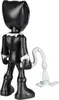 A black action figure of Black Panther is shown from the back, with a white accessory attached to its hand. Produktbild-Vorschau