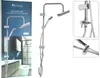 A collage of images showing a shower set, its packaging, and close-up details. Náhľad obrázku produktu