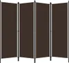 vidaXL 4-tlg. Raumteiler Braun 200x180 cm Produktbild-Vorschau 1