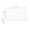 A white decorative panel with circular cutouts is shown against a white background. Dimensions are indicated with text. Náhled obrázku produktu