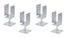 Four metal post anchors are arranged in a group on a white background. Anteprima dell’immagine prodotto