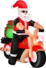 HOMCOM Aufblasbarer Weihnachtsmann auf einem Motorrad 165 Produktbild-Vorschau 1