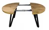 A wooden extendable dining table with black legs. Náhled obrázku produktu