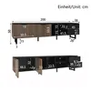 Armoire TV Sweiko de 200 cm, aspect marbre noir, portes en Voir les images du produit 13