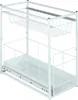 A white wire shelving unit with two baskets and a pull-out drawer. Anteprima dell’immagine prodotto