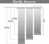 A size chart showing different curtain dimensions with accompanying measurements. Produktbild-Vorschau