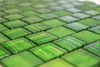 Mosaikfliese Glasmosaik Crystal Milchglas grün klar matt Produktbild-Vorschau 3