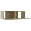 vidaXL Armoire TV Chêne Sonoma 100x30x30 cm Bois composite Voir les images du produit 11