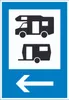 Wohnmobil- und Wohnwagenplatz links Schild A4 (210x297mm) Produktbild-Vorschau 1