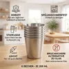 Edelstahl Trinkbecher 200 ml, 6er Set, bruchsicher, leicht Produktbild-Vorschau 3