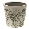 Clayre & Eef Blumentopf Ø 14x13 cm Grün Beige Keramik Produktbild-Vorschau 1
