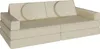 A cream-colored modular sofa with two round accent pillows. Náhled obrázku produktu