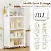 A white multi-zone storage cabinet with four compartments and a spacious top, shown in a kitchen setting with various kitchen items. Náhľad obrázku produktu