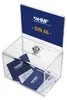 Spendenbox Acryl für DIN A6 Blatteinschub von HMF mit den Maßen 15.5 x 11 x 11 cm Voir les images du produit