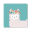 MuchoWow® Mauspad Mousepad Lama - Blumen - Kinder 30x30 cm Produktbild-Vorschau 1