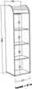A technical drawing of a white roll-top office cabinet with dimensions indicated. Produktbild-Vorschau