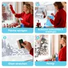 A collage of four images showing the steps to apply window decorations. Produktbild-Vorschau