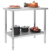 vidaXL Küchen-Arbeitstisch 100 x 60 x 85 cm Edelstahl Produktbild-Vorschau 3