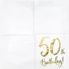 Tovaglioli per 50° compleanno 33x33cm 20 pezzi, bianco/oro Anteprima dell’immagine prodotto 11