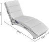 vidaXL Masážne lehátko Chaise Longue White Faux Leather Náhľad obrázku produktu 4