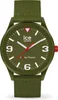 A close-up studio shot of an Ice-Watch analog watch with a green dial and strap. Voir les images du produit