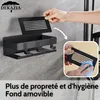 DEKAZIA® Duschablage Edelstahl Schwarz - Selbstklebendes Produktbild-Vorschau 3