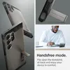 Collage of a phone case with a kickstand and a person using a phone at a desk. Náhled obrázku produktu