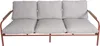 A three-seater outdoor sofa with beige cushions and a terracotta frame. Podgląd zdjęcia produktu