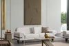 Hellgraue Sitzgarnitur Moderne Polster Stoff Couch Textil Produktbild-Vorschau 3