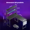 AIORBER Scrivania da gioco a L 148 cm con illuminazione a Anteprima dell’immagine prodotto 2