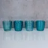 4er Set Windlicht H7,5cm Glas Türkis Teelichthalter Produktbild-Vorschau 2