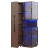 Merax glazen vitrine met LED-verlichting, vitrinekast met Productafbeelding-voorbeeld 8