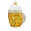 A glass beer mug ornament with foam on top, isolated on a white background. Produktbild-Vorschau