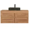 Teako Design Badmöbel Set Sunne 120 cm Teakholz mit Schrank Produktbild-Vorschau 2