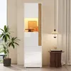 Vetrina Merax con illuminazione LED, mobile alto a 2 ante Anteprima dell’immagine prodotto 5