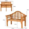 Diagrams showing the dimensions of a wooden garden bench. Podgląd zdjęcia produktu