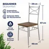 CASARIA® Esstisch mit 4 Stühlen Holz 5-tlg Set Metall Produktbild-Vorschau 4