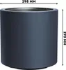 A product shot of a dark gray cylindrical planter with dimensions indicated. Anteprima dell’immagine prodotto