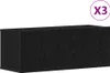 A black wooden TV cabinet set shown against a white background. Produktbild-Vorschau
