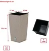 Blumentopf + Einsatz Blumenkübel Rattan RATO SQUARE DRTS170 Produktbild-Vorschau 2