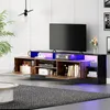Merax Armoire TV avec LED et portes rabattables, support TV Voir les images du produit 2