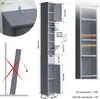 VOUNOT® Badezimmerschrank Hoch mit 2 Türen und 1 Schublade, Produktbild-Vorschau 3