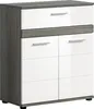 Blake Badschrank 1 Schublade 2 Türen weiß Hochglanz, grau. Produktbild-Vorschau 2