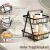 ACXIN Stabilní, dvoupodlažní košík na ovoce, černý, vysoce Náhled obrázku produktu 3